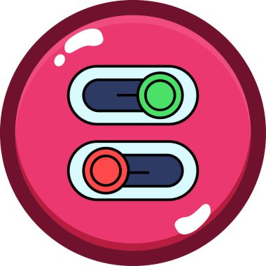 Doldurulmuş karikatür düğmesini, basit vektör illüstrasyonunu değiştir