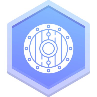 Kalkan çokgen düğmesi, basit vektör çizimi