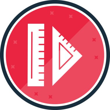 Cetvel Glyph dizesi, basit vektör illüstrasyonu