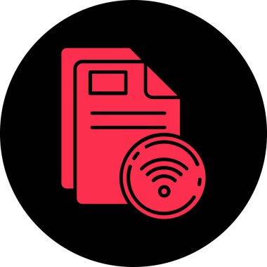 Wifi Neon siyah kabartması, basit vektör illüstrasyonu