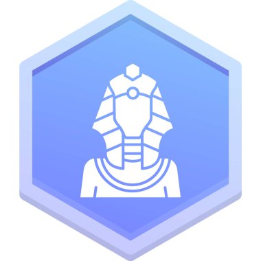 Firavun çokgen düğmesi, basit vektör illüstrasyonu