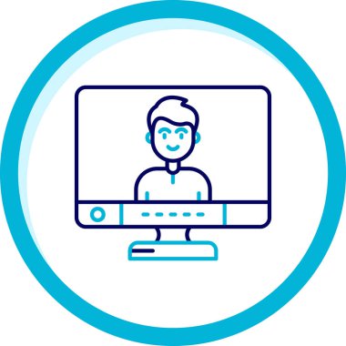 Kullanıcı İki renk dairesi mavi, basit vektör illüstrasyonu