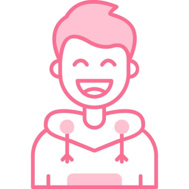 Eşarp avatar karakter çizimi tasarımı takan genç adam