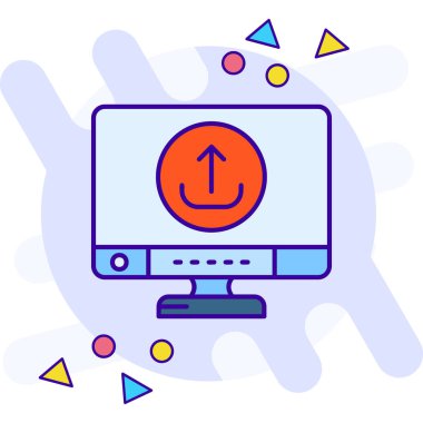 ok simgesi, vektör illüstrasyonlu bilgisayar