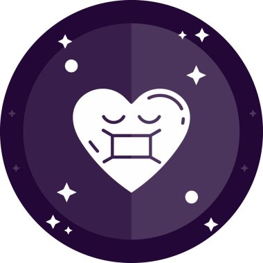 Şirin bir kalp simgesinin vektör çizimi