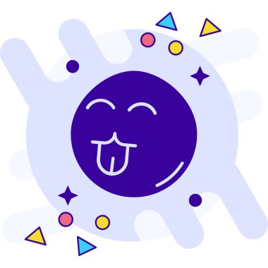 Mutlu emoji simgesi tasarım, renkli vektör çizim