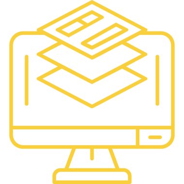 Dizüstü bilgisayar simgesi vektör çizimi