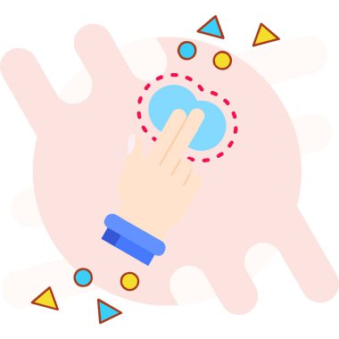 Parmak ikonu olan bir el. vektör illüstrasyonu