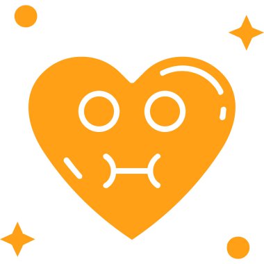 kalp emoji simgesi tasarım vektörü