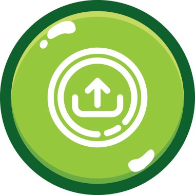 Bir düğmenin yeşil ve beyaz simgesinin vektör çizimi