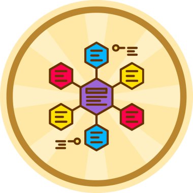 DNA molekül ağ simgesi, vektör illüstrasyonu