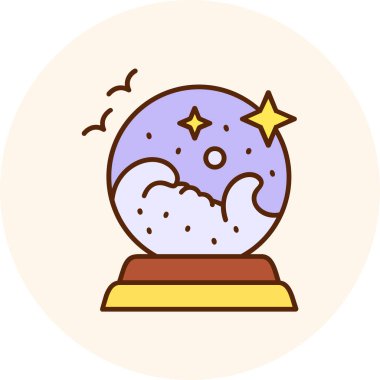 Güneş ve yıldız çizgisi olan ve biçim ikonu vektör tasarımına sahip dünya gezegeni