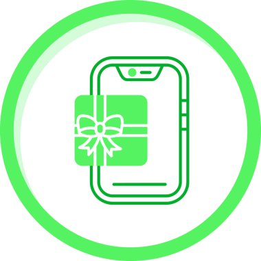 Hediyeli cep telefonunun vektör çizimi