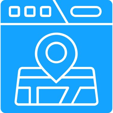 Harita. Web simgesi basit illüstrasyon