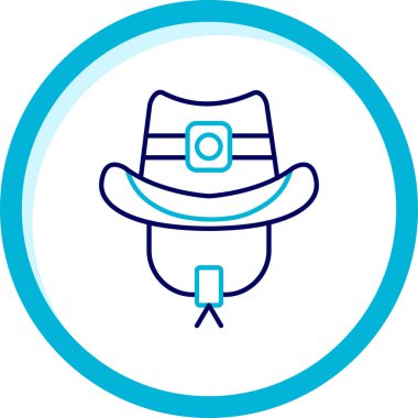 Kalkanlı kovboy şapkası. Basit çizgi vektör illüstrasyonu