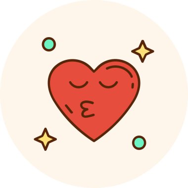 Kırmızı kalpli bir kalbin vektör çizimi. Aşk. Sevgililer Günü. vektör illüstrasyonu.