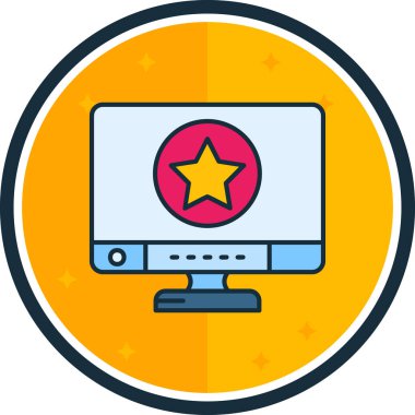 bilgisayar monitörü ikon vektör illüstrasyonu