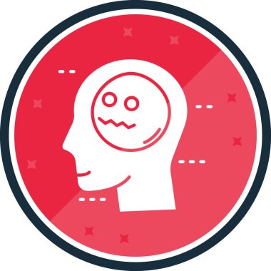 baş düz simge ile uzun gölge, 10 eps