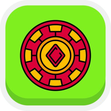 Kumarhane ve kumarhane sembolü için arka planda karikatür stili simge