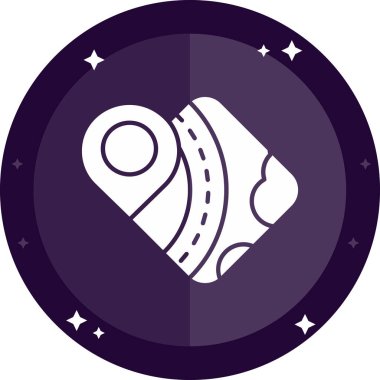 Bir yuvarlak düğmenin uzun düğmeli bir simgesinin modern vektör çizimi