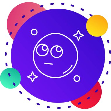 Çizgi Gezegeni simgesi beyaz arkaplanda izole edildi. Renkli taslak konsepti. Vektör.