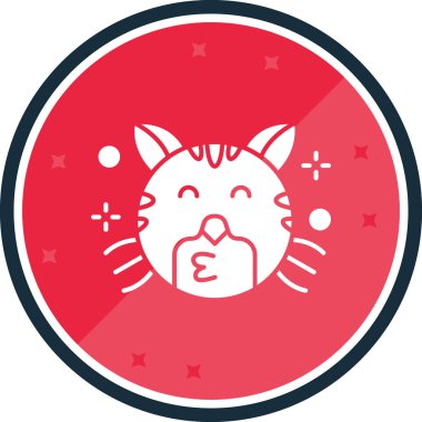 Kedi. Web simgesi basit illüstrasyon