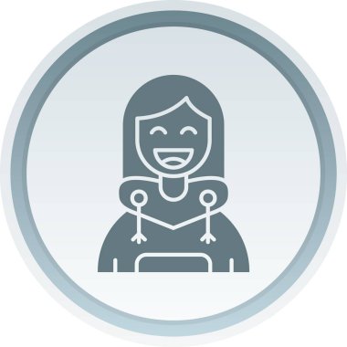 kadın karakter simgesi, vektör illüstrasyonu