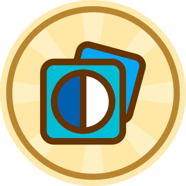 Altın sikke web simgesi, basit vektör illüstrasyonu