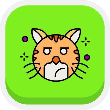 Kedi suratlı ikon. web tasarımı için kedi yüz vektör simgesi çizgi filmi