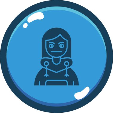 Kadın. Web simgesi basit illüstrasyon