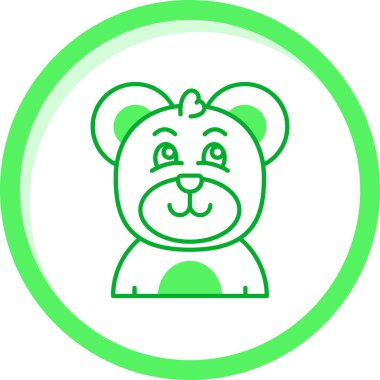 Moda tarzında izole edilmiş yeşil ayı simgesi