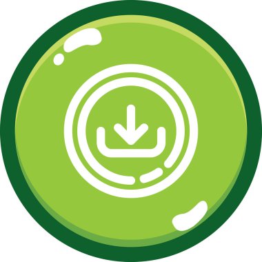 Yeşil yuvarlak düğmenin vektör illüstrasyonu