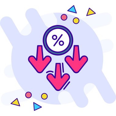 indirimli satış teklif fiyat simgesi ana hatlar biçiminde