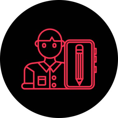 Elinde kitap olan bir adamın vektör çizimi