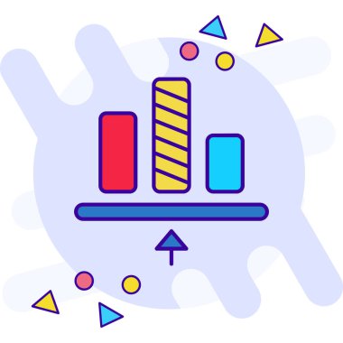 Doldurulmuş dış hatlar biçiminde bar grafik simgesi