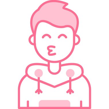 kız ikon vektör illüstrasyonu