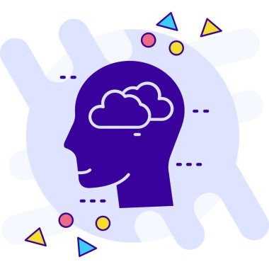 Beyin simgesi vektör çizelgesine sahip baş