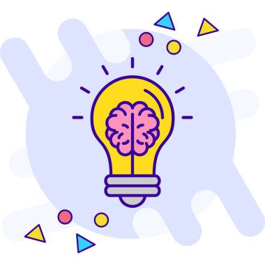 beyin ikonu vektör illüstrasyonu