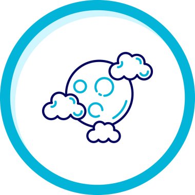 Bir bulutun mavi ve beyaz ikonunun vektör çizimi