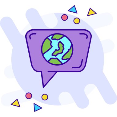 Toprak günü renk ikonu. Gezegen ve gezegen. Küresel ısınma izole vektör illüstrasyonu.