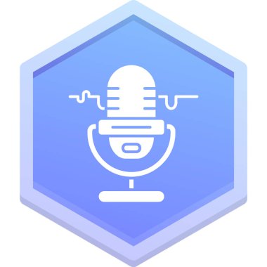 mikrofon simgesi, vektör illüstrasyonu.