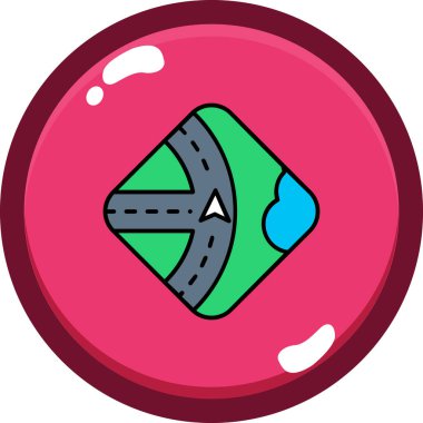 Harita navigasyon vektör simgesi