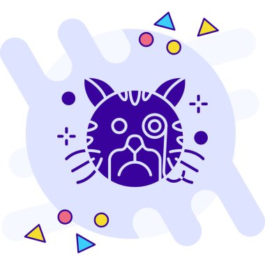 Kedi. Web simgesi basit illüstrasyon