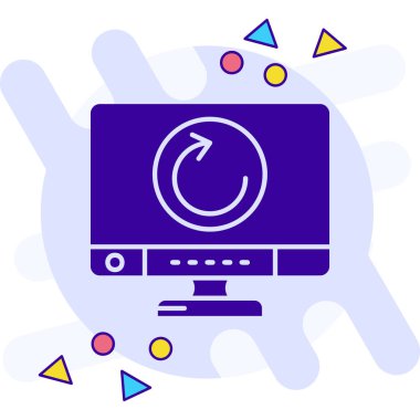 Bilgisayar. Web simgesi basit illüstrasyon