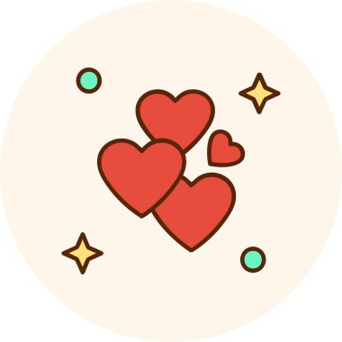 kalp aşk romantik vektör tasarımı