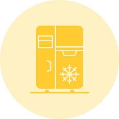 Buzdolabı simgesi beyaz arkaplanda izole edilmiş modaya uygun düz bir şekilde. Web sitenizin logosu ya da logosu için buzdolabı sembolü tasarımı, uygulama, vektör, eps