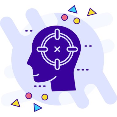 Beyin simgesi tasarımı, vektör illüstrasyonu