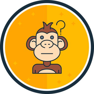 maymun ikon vektör illüstrasyonu