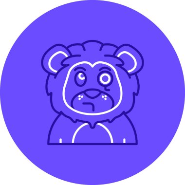 Hayvan suratlı ikon. Beyaz arkaplanda izole edilmiş web tasarımı için hayvan yüzü simgesi