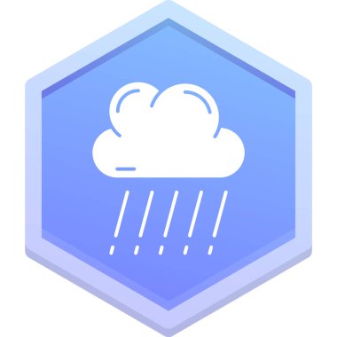 Bulut simgesi olan yağmur, basit vektör illüstrasyonu